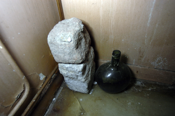 bottle and bricks